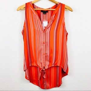 Sanctuary Tie Front Craft Shell Tank Top Sarape L